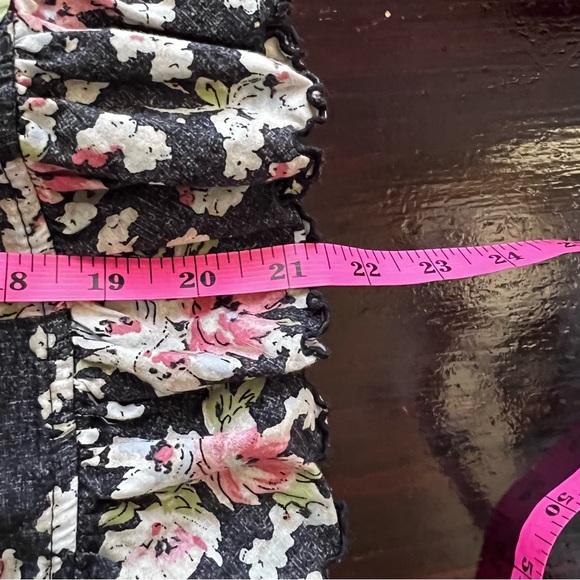 LRL Lauren Jeans Black Floral Ruffled Button Down Romantic Blouse.  Size S - Picture 14 of 15